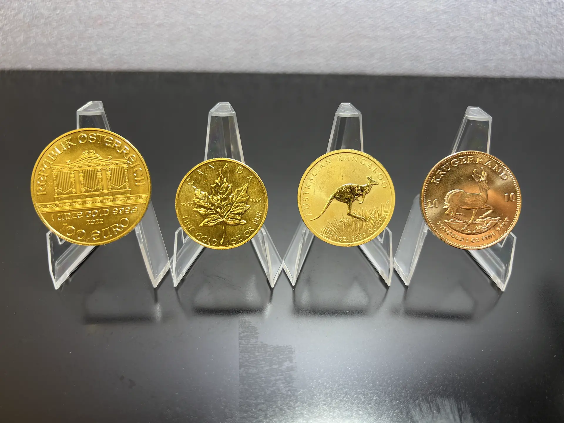 Goldmünzen im Vergleich: Wiener Philharmoniker, Maple Leaf, Kangaroo und Krügerrand als Anlagegold